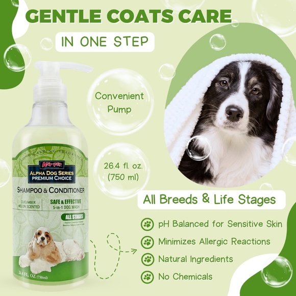 Alpha Dog Series All Stages Dog Grooming Natural Dog Shampoo and Conditioner - Picture 3 of 7